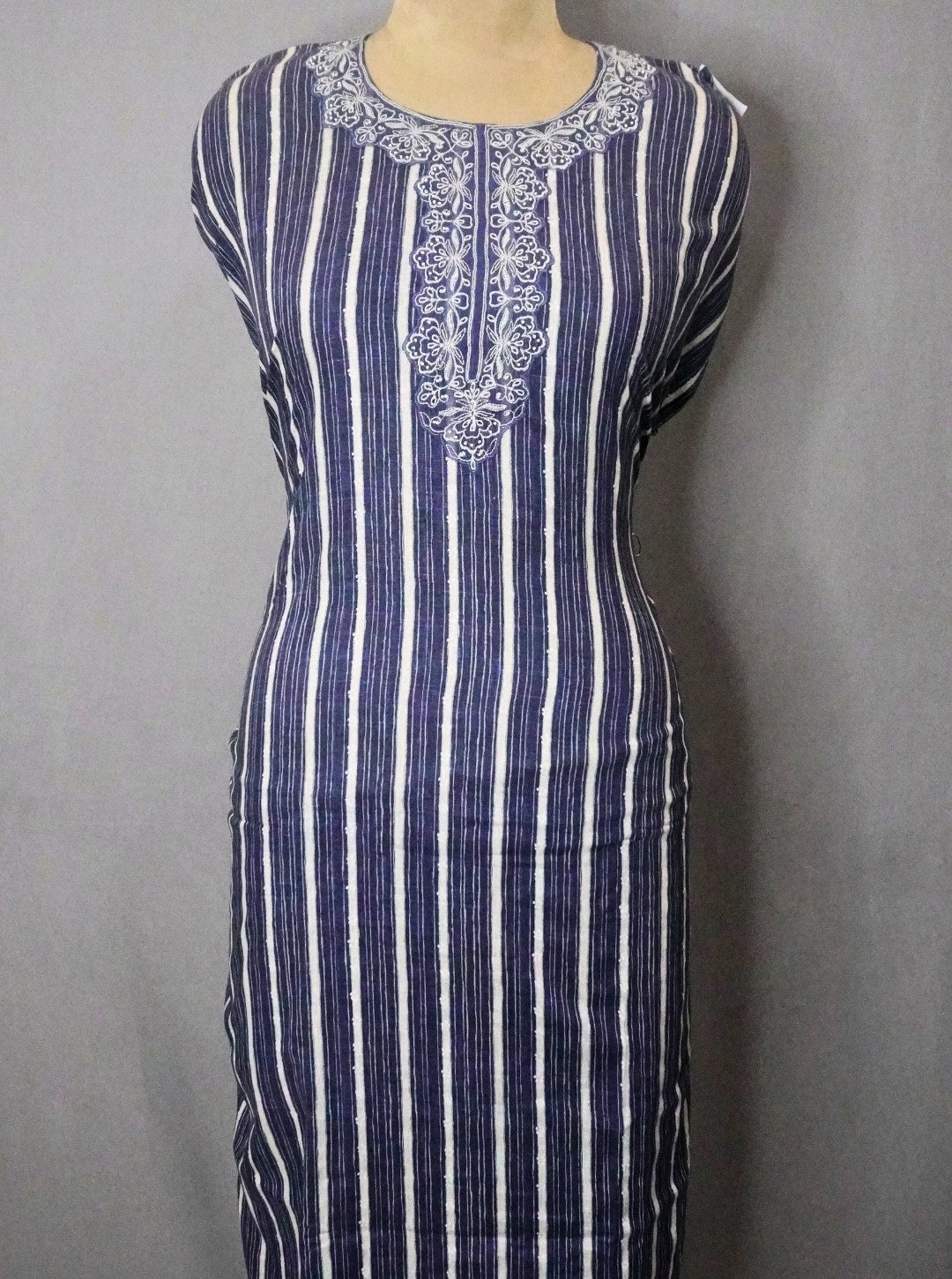 LINEN FABRIC RESHAM WORK SUIT