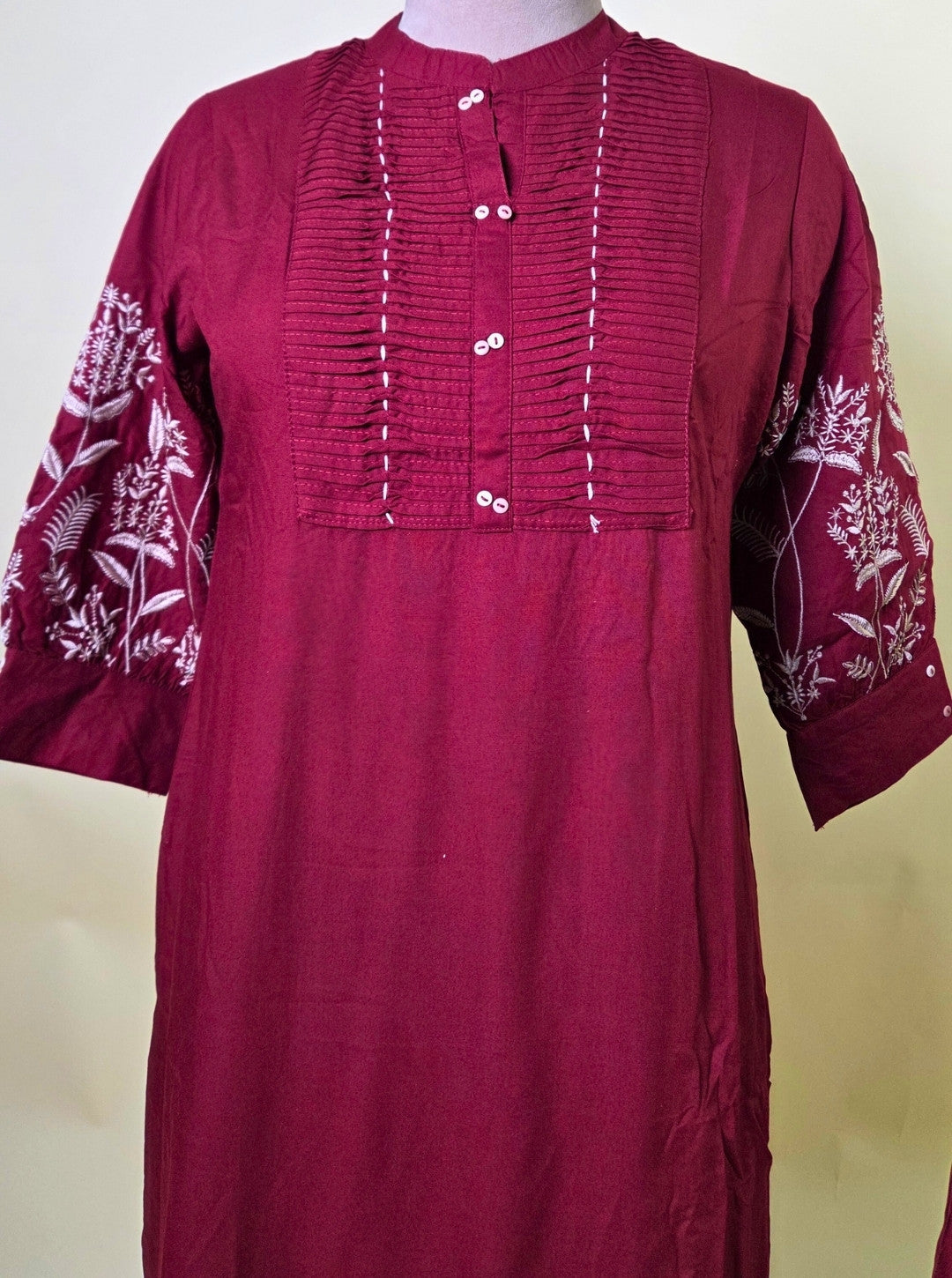 COTTON KURTA & AFGANI SLEEVES EMBRODIERY WITH AFGANI SALWAR & ZIKZACK DUPPATA (KUR1074)