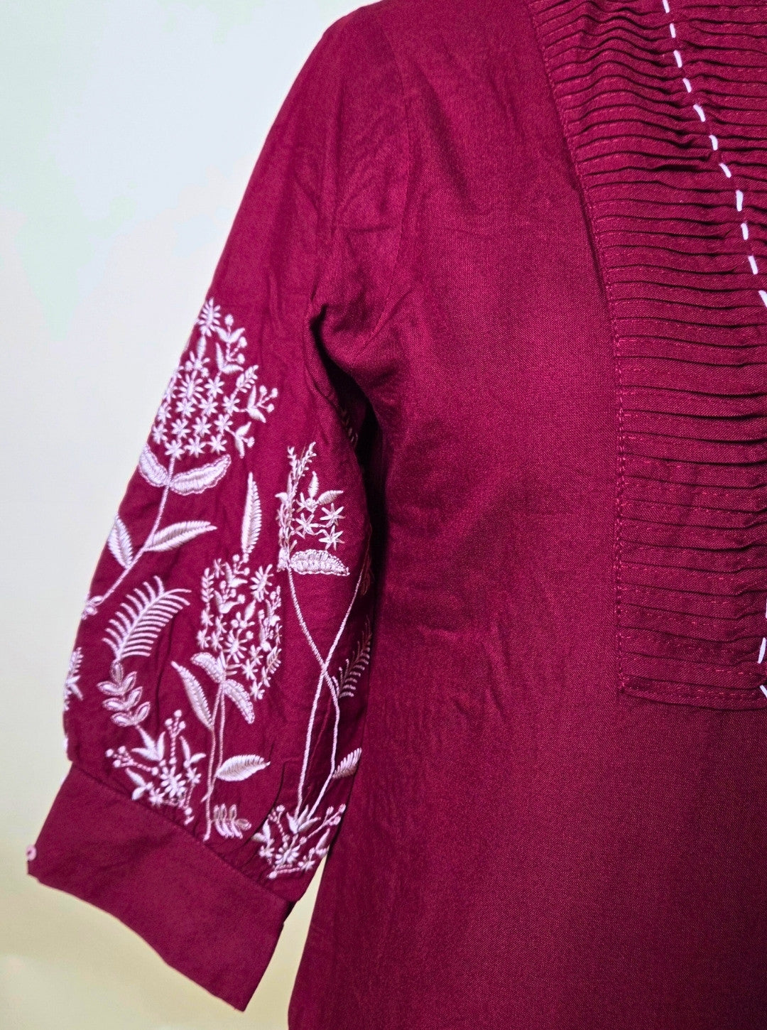 COTTON KURTA & AFGANI SLEEVES EMBRODIERY WITH AFGANI SALWAR & ZIKZACK DUPPATA (KUR1074)