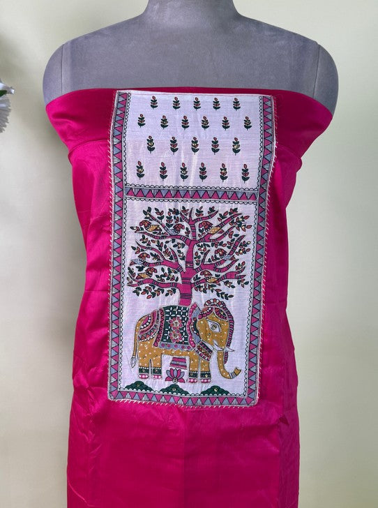 JAM COTTON SHIRT MAL COTTON DUPATTA SANTOON BOTTOM ELEPHANT PRINT ZARI (SUIT1101)