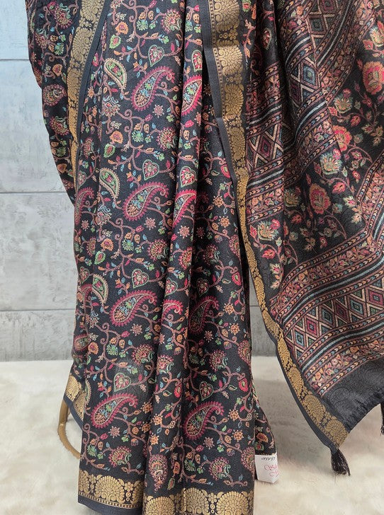 MOONGA SILK FABRIC DIGITAL PRINT (SAREE1116)