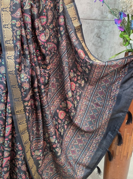 MOONGA SILK FABRIC DIGITAL PRINT (SAREE1116)