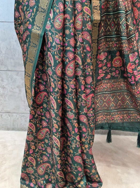 MOONGA SILK FABRIC DIGITAL PRINT (SAREE1117)