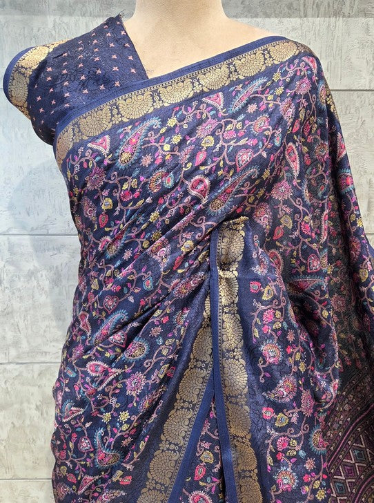 MOONGA SILK FABRIC DIGITAL PRINT (SAREE1118)