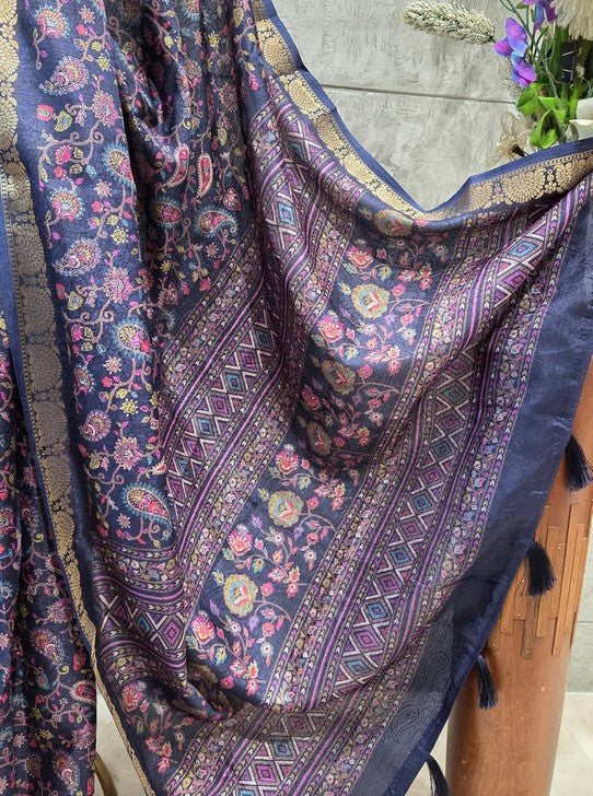 MOONGA SILK FABRIC DIGITAL PRINT (SAREE1118)