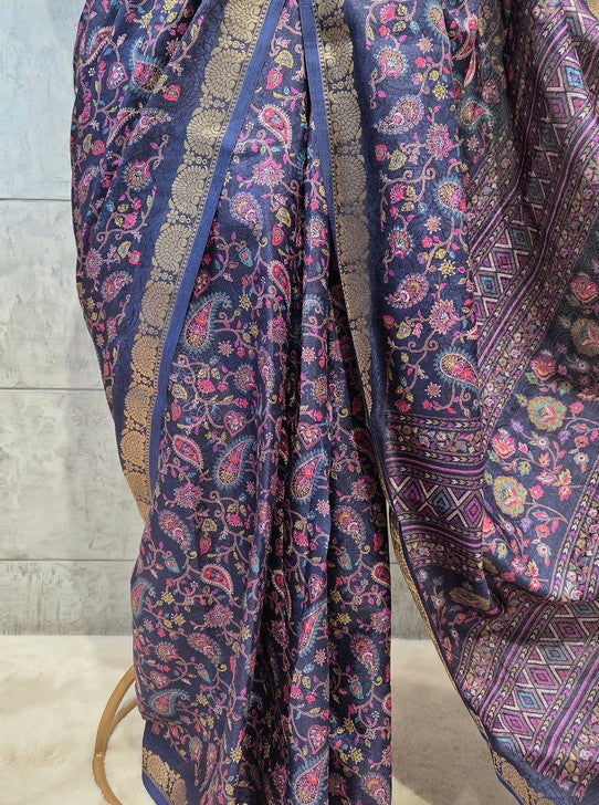 MOONGA SILK FABRIC DIGITAL PRINT (SAREE1118)