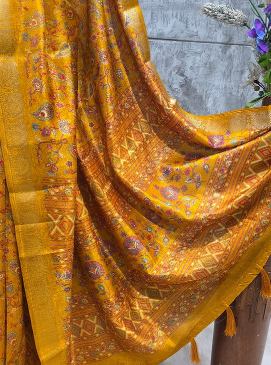 MOONGA SILK FABRIC DIGITAL PRINT (SAREE1119)