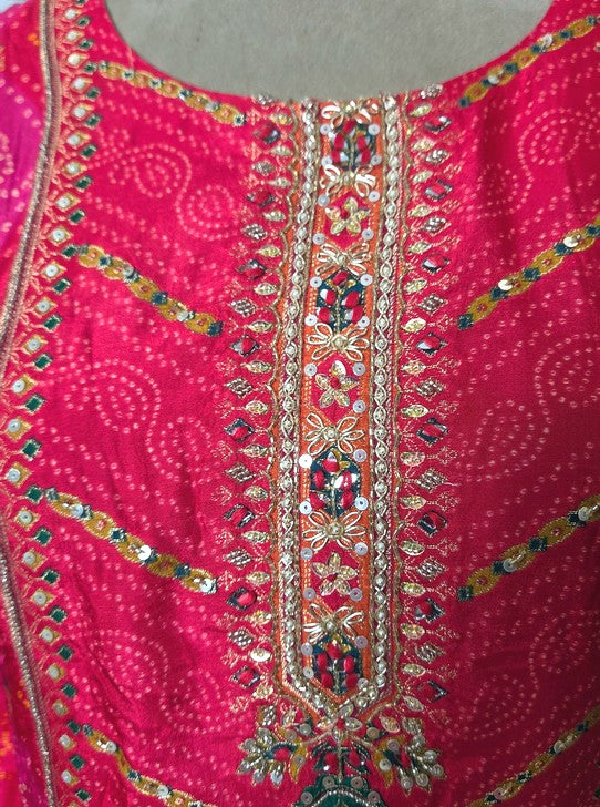 MUSLIN KURTA SET & DUPPATA ELEGANCE PRINT WITH WORK (KURTI1097)