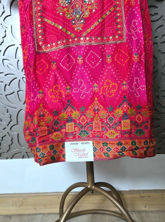 MUSLIN KURTA SET & DUPPATA ELEGANCE PRINT WITH WORK (KURTI1097)