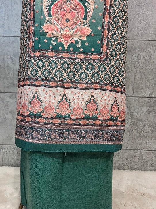 WOOLEN SUIT WITH DIGITAL PRINT WITH MICRO VELVET STALL (SUIT1107)