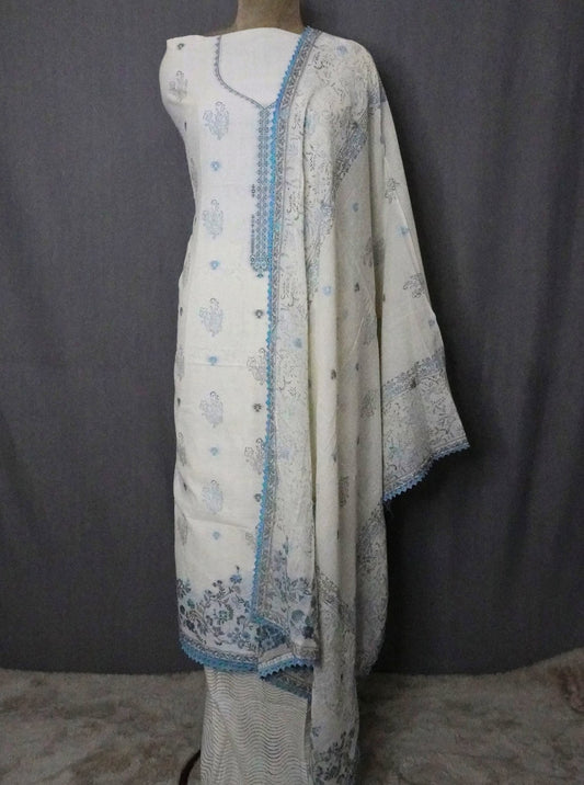 HANDLOOM WEAVING COTTON WITH BLOCK PRINT SUIT