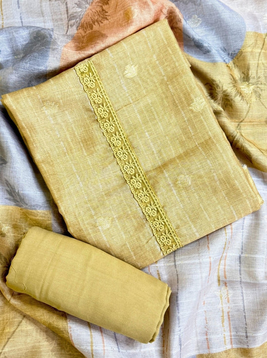 WEAVING TISSUE LINEN COTTON WITH DIGITAL PRINT DUPATTA (SUIT1018)