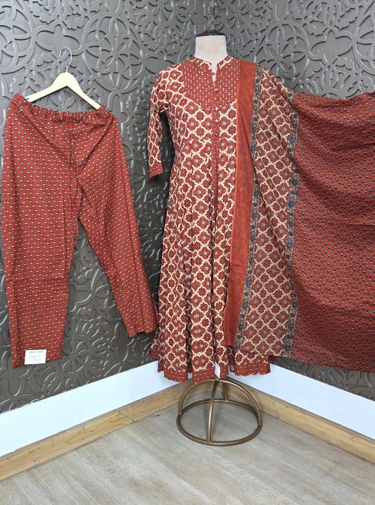 COTTON ANARKALI SUIT & WITH COTTON DUPPATA (KURTI1083)