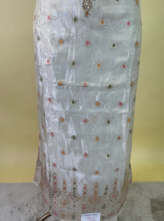 IVORY OFF WHITE SUIT WITH WEAVING AND HANDWORK (SUIT1100)