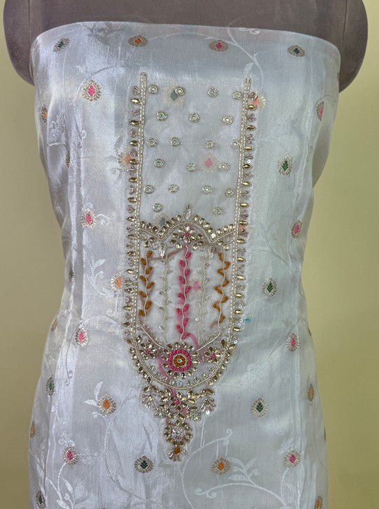 IVORY OFF WHITE SUIT WITH WEAVING AND HANDWORK (SUIT1100)