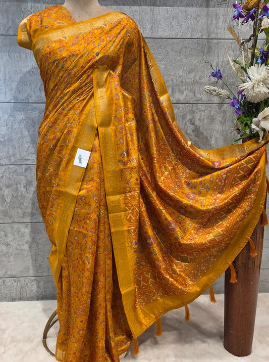 MOONGA SILK  FABRIC DIGITAL PRINT (SAREE1119)