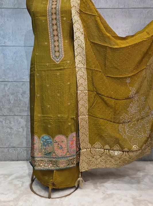 MUSLIN FABRIC WEAVING WORK (SUIT1109)