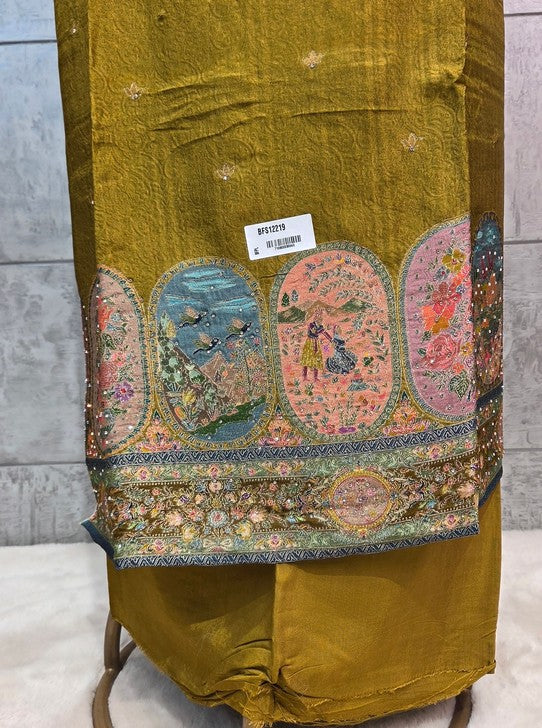 MUSLIN FABRIC WEAVING WORK (SUIT1109)