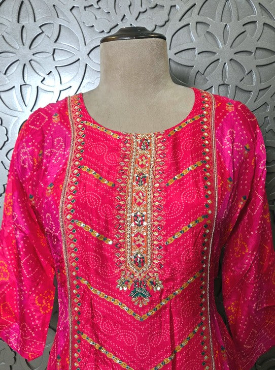MUSLIN KURTA SET & DUPPATA ELEGANCE PRINT WITH WORK (KURTI1097)