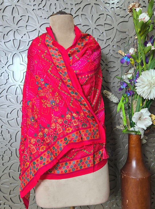 MUSLIN KURTA SET & DUPPATA ELEGANCE PRINT WITH WORK (KURTI1097)