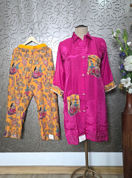 NATURAL CRAPE ELEGANT COLOUR WITH BEAUTIFUL EMBROIEDRY GRACEFUL PANT (KURTI 1091)
