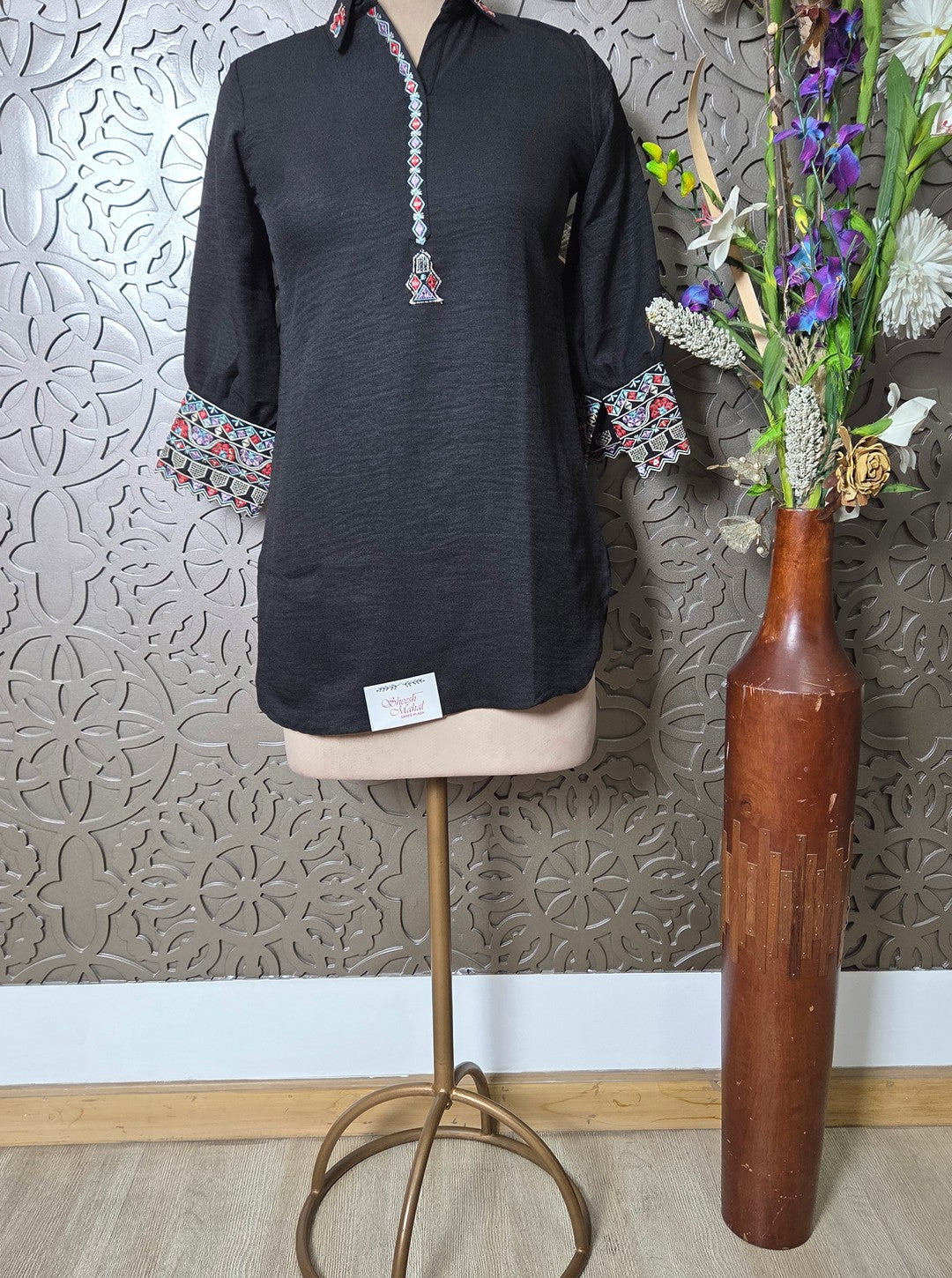 SLUB RAYON FABRIC ELEGANCE SLEEVES WITH EMBROEIDRY COORD SET (KURTI1085)