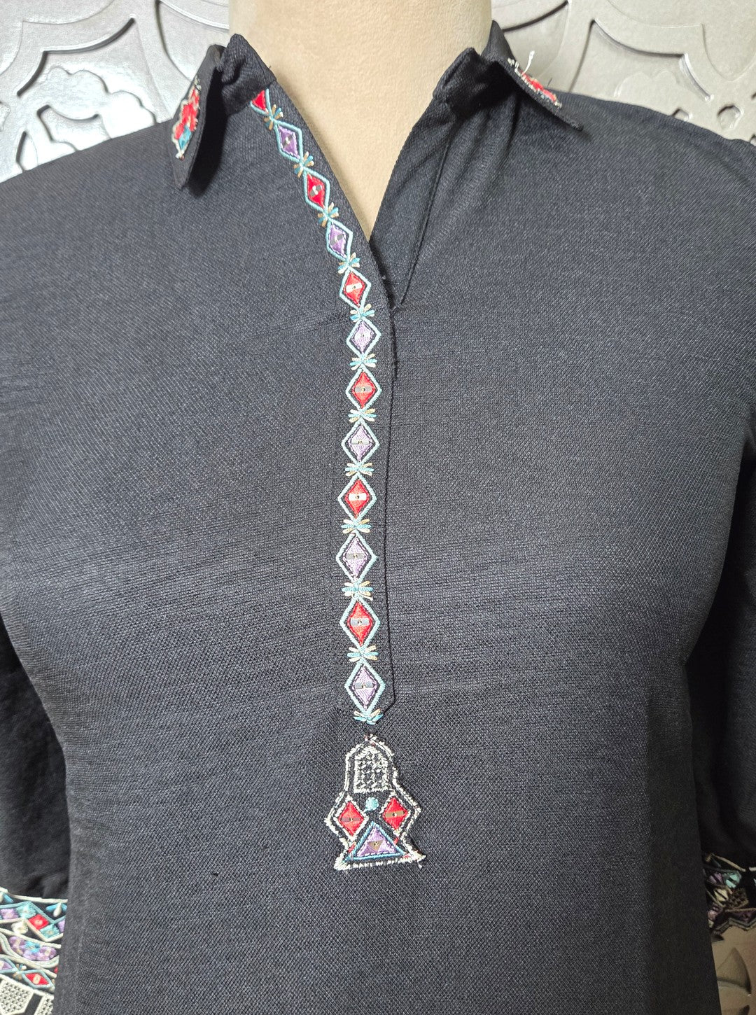 SLUB RAYON FABRIC ELEGANCE SLEEVES WITH EMBROEIDRY COORD SET (KURTI1085)