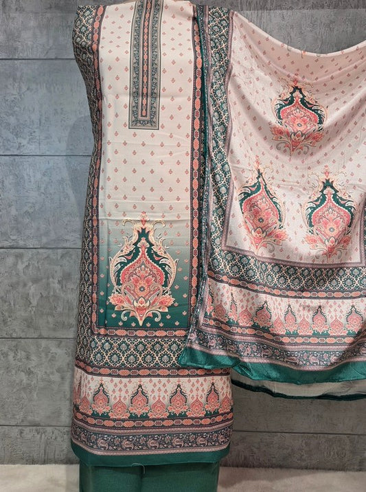 WOOLEN SUIT WITH DIGITAL PRINT WITH MICRO VELVET STALL (SUIT1107)