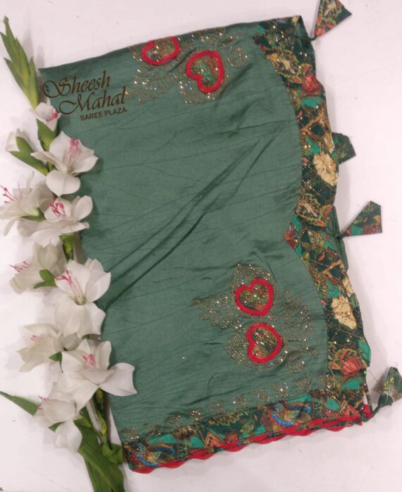 Munga Chinnon Saree with Digital Blouse