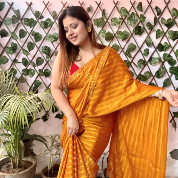 Sheesh-Mahal-Golden-Amber-Printed-Saree